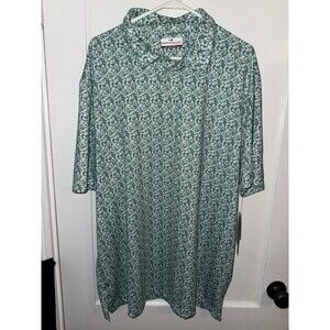 Grandslam Performance Mens 2XL Green Floral Print Short Sleeve Polo Golf Shirt